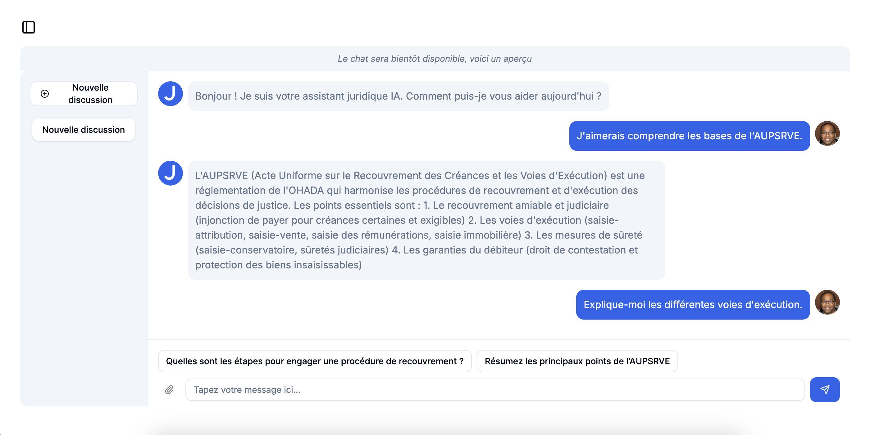 Interface IA claire